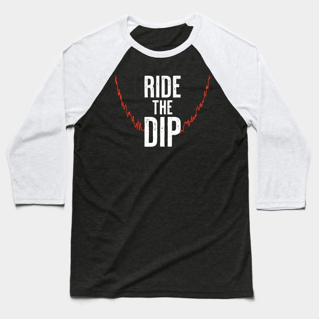 Ride the Dip Baseball T-Shirt by tommartinart